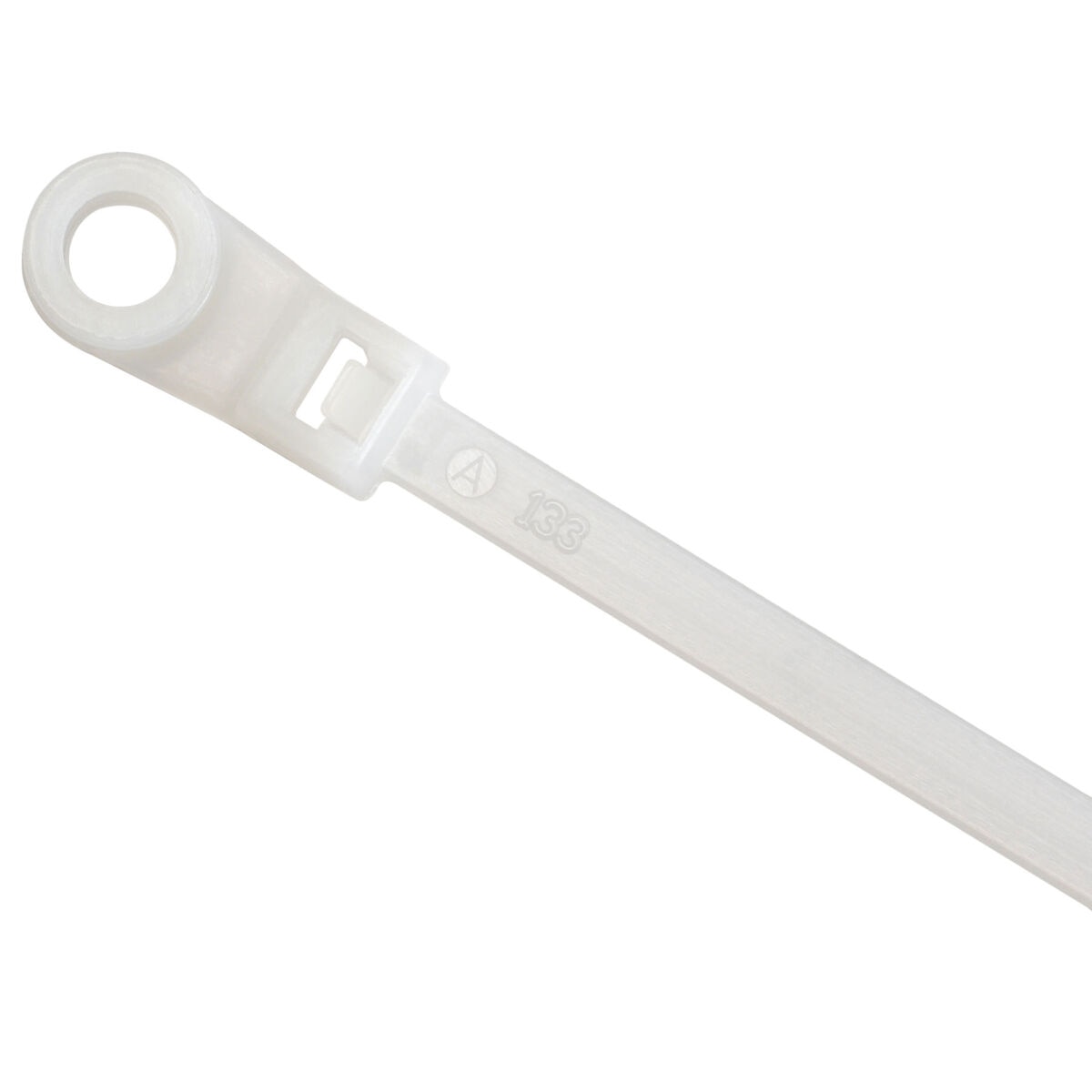 Cable Wire Zip Tie 8" 50 lb Tensile Natural with Mounting Head 100 Pcs. Made in USA